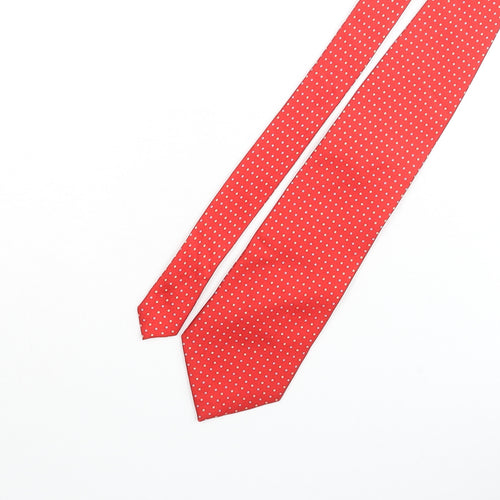 Axe Mod Mens Red Polka Dot Silk Pointed Tie One Size