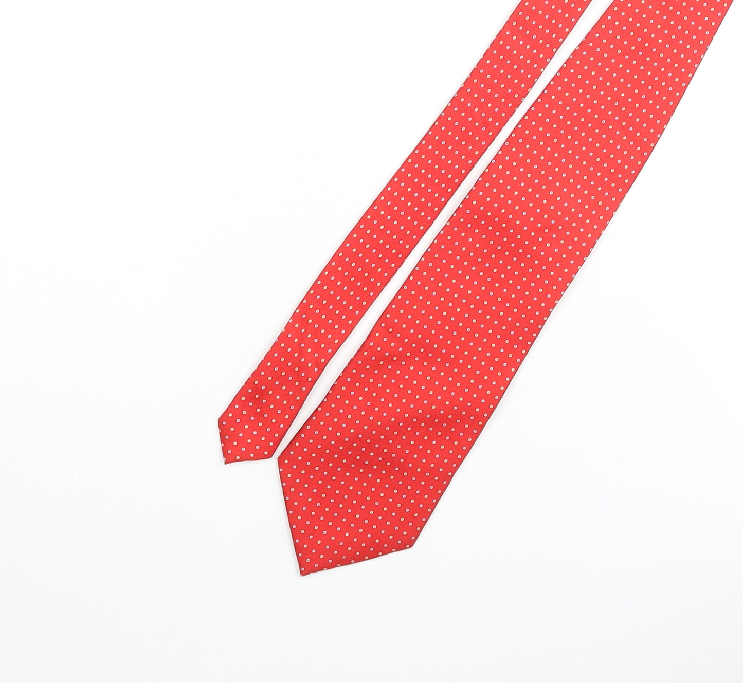 Axe Mod Mens Red Polka Dot Silk Pointed Tie One Size
