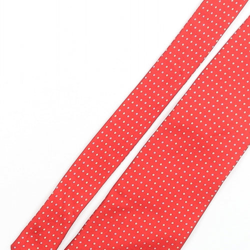 Axe Mod Mens Red Polka Dot Silk Pointed Tie One Size