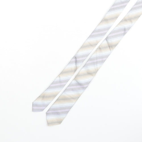 Amanda Christensen Mens Multicoloured Striped Silk Pointed Tie One Size