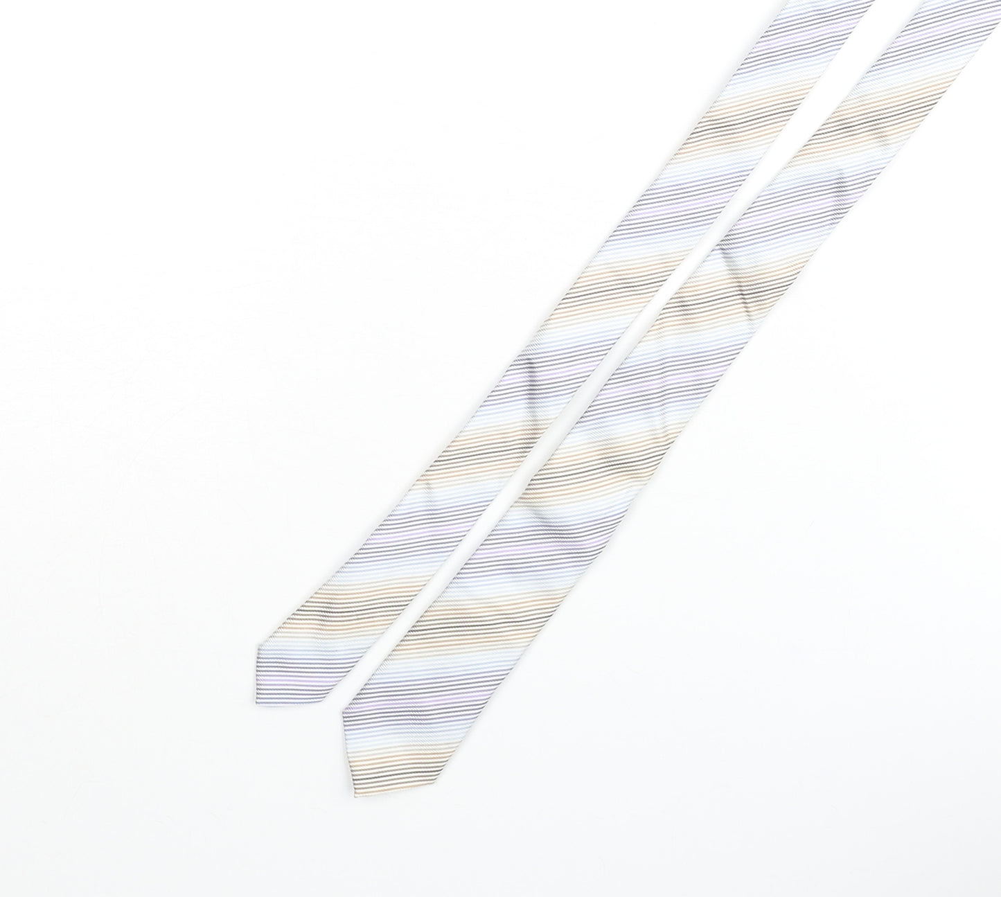 Amanda Christensen Mens Multicoloured Striped Silk Pointed Tie One Size