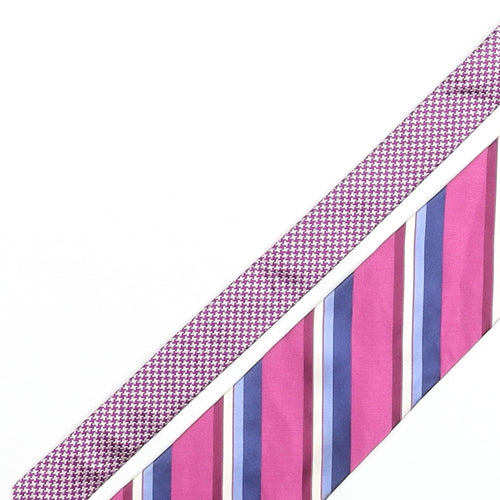 Tommy Hilfiger Mens Multicoloured Geometric Silk Pointed Tie One Size - Striped & Houndstooth