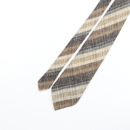 St Michael Mens Beige Plaids & Checks Wool Pointed Tie One Size