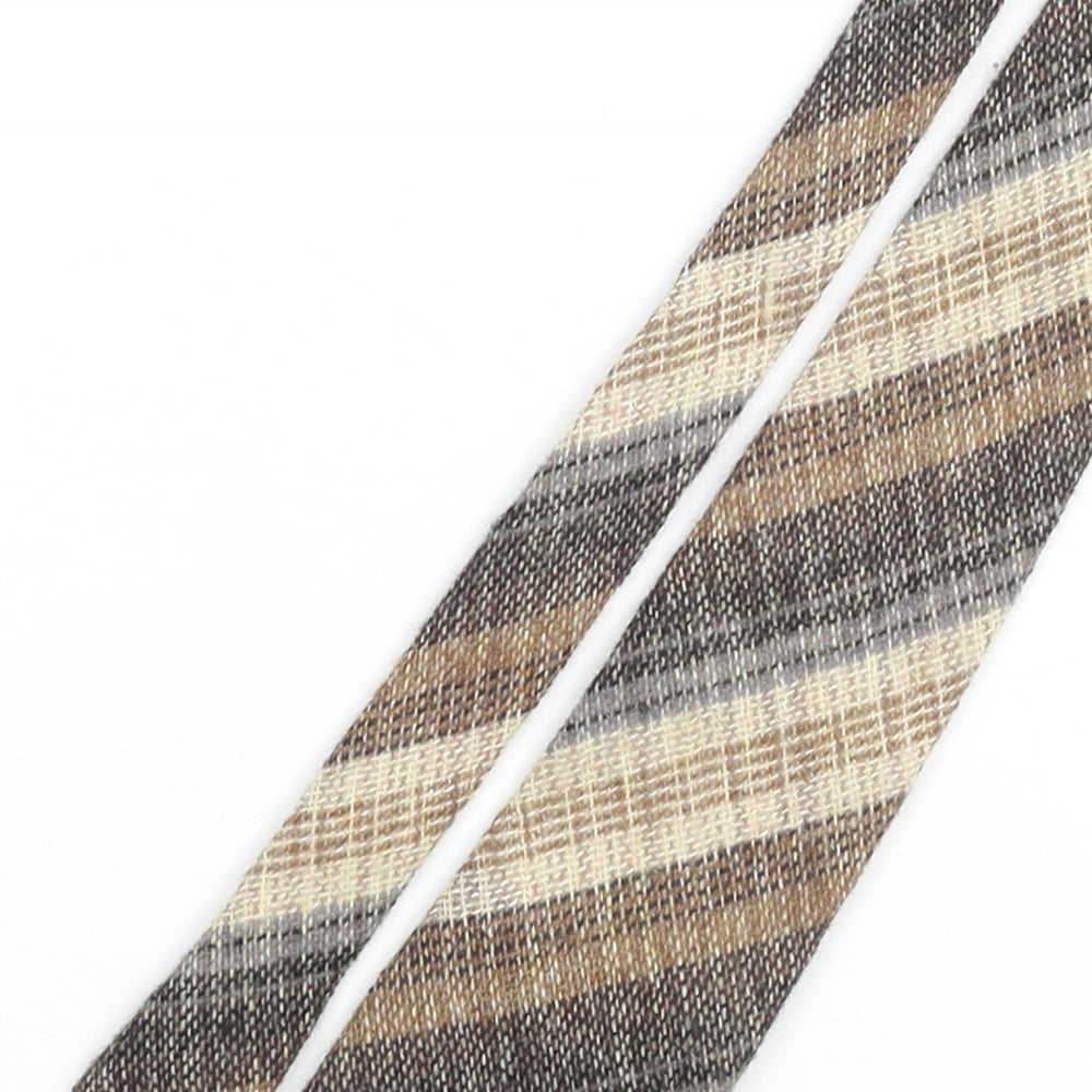 St Michael Mens Beige Plaids & Checks Wool Pointed Tie One Size