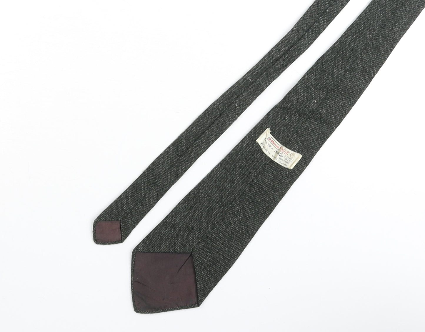St Michael Mens Green Wool Pointed Tie One Size