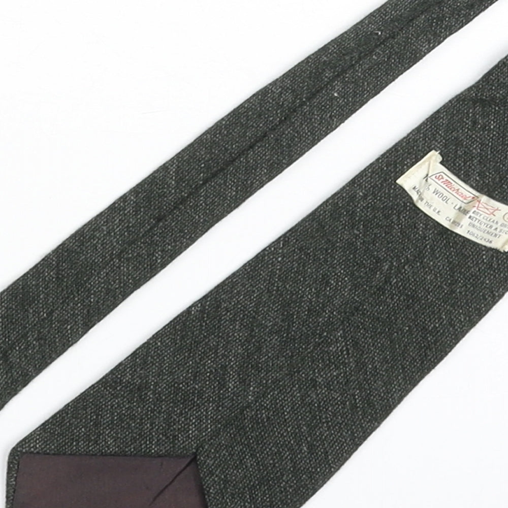 St Michael Mens Green Wool Pointed Tie One Size