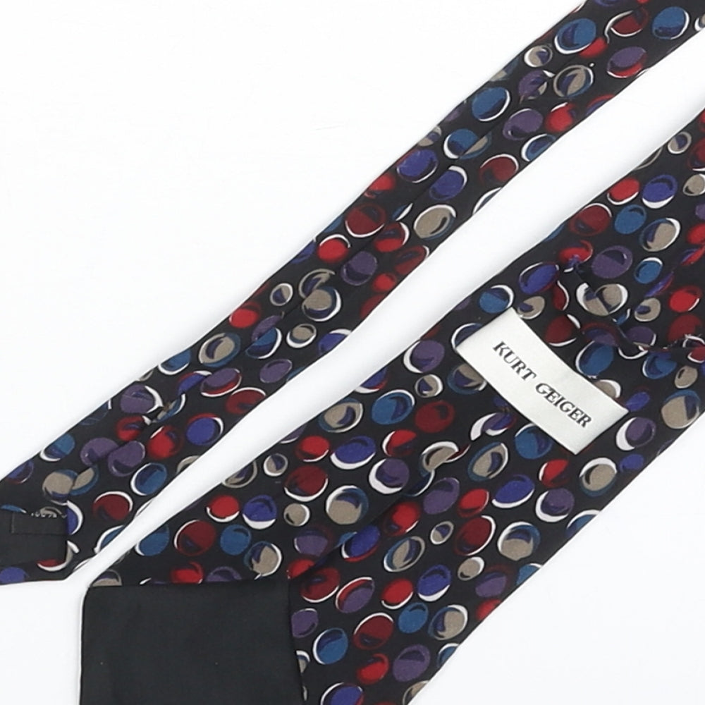 Kurt Geiger Mens Multicoloured Geometric Silk Pointed Tie One Size - Spotted