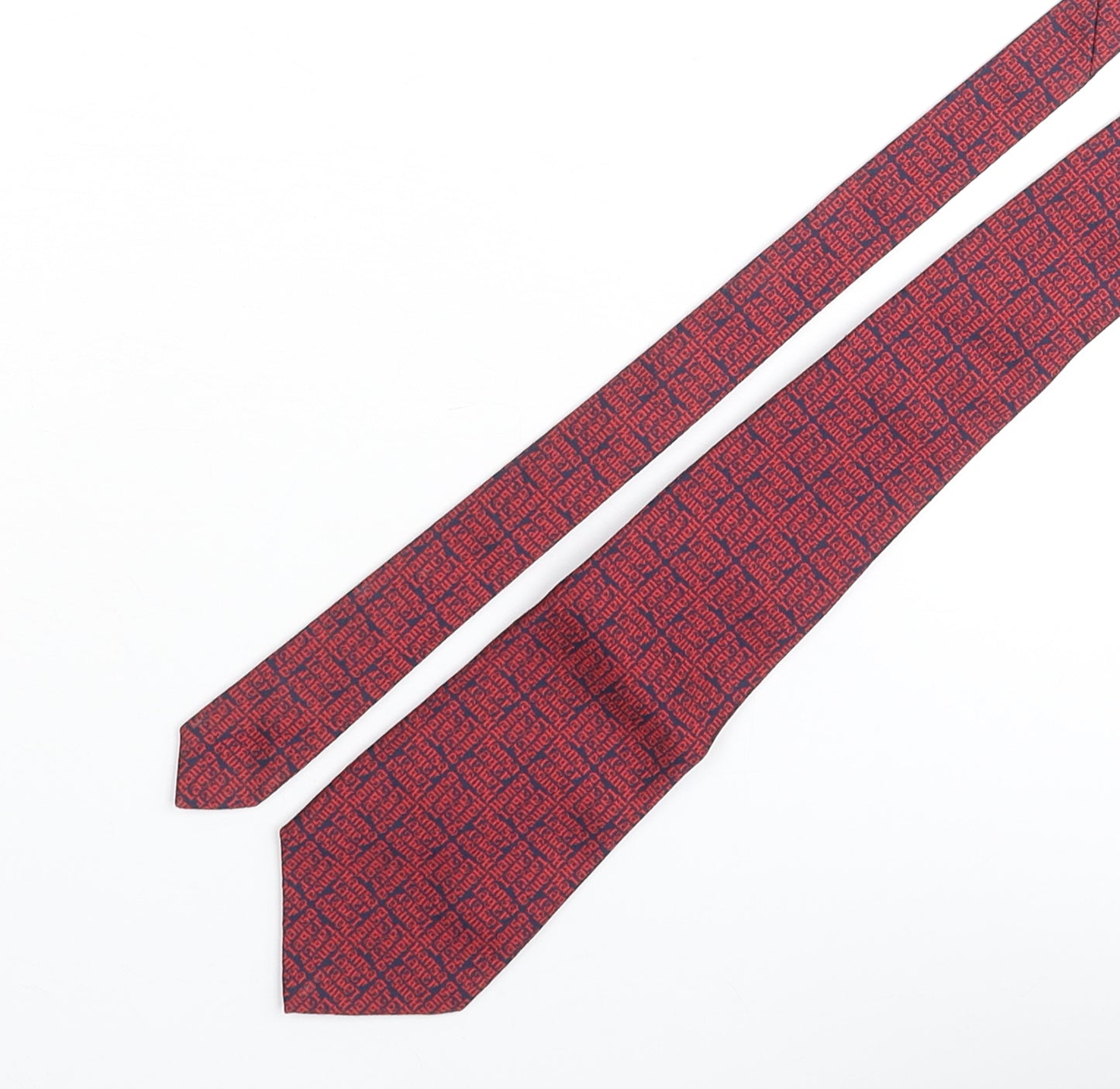 Tudor Ties Mens Red Geometric Polyester Pointed Tie One Size - Hansa Lager