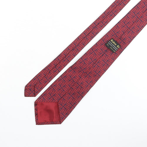 Tudor Ties Mens Red Geometric Polyester Pointed Tie One Size - Hansa Lager