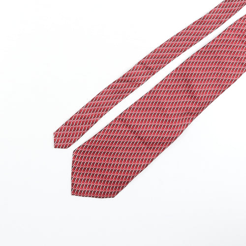 Bijoux Terner Mens Red Geometric Silk Pointed Tie One Size