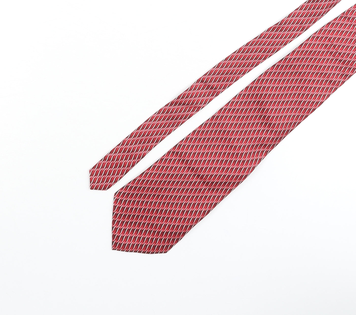 Bijoux Terner Mens Red Geometric Silk Pointed Tie One Size