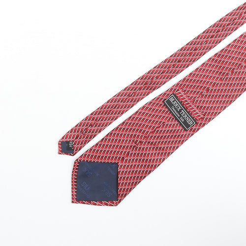 Bijoux Terner Mens Red Geometric Silk Pointed Tie One Size