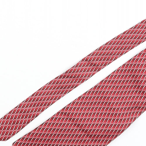 Bijoux Terner Mens Red Geometric Silk Pointed Tie One Size