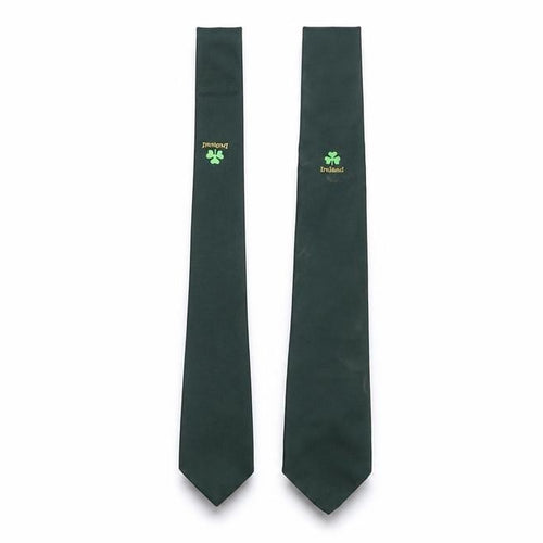 Glenshame Mens Green Geometric Polyester Pointed Tie One Size - Ireland Clover