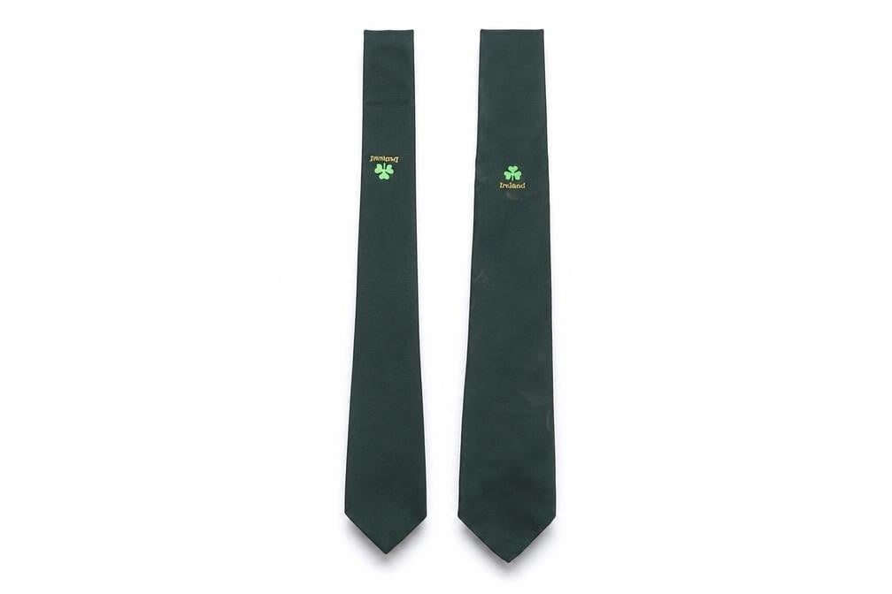 Glenshame Mens Green Geometric Polyester Pointed Tie One Size - Ireland Clover