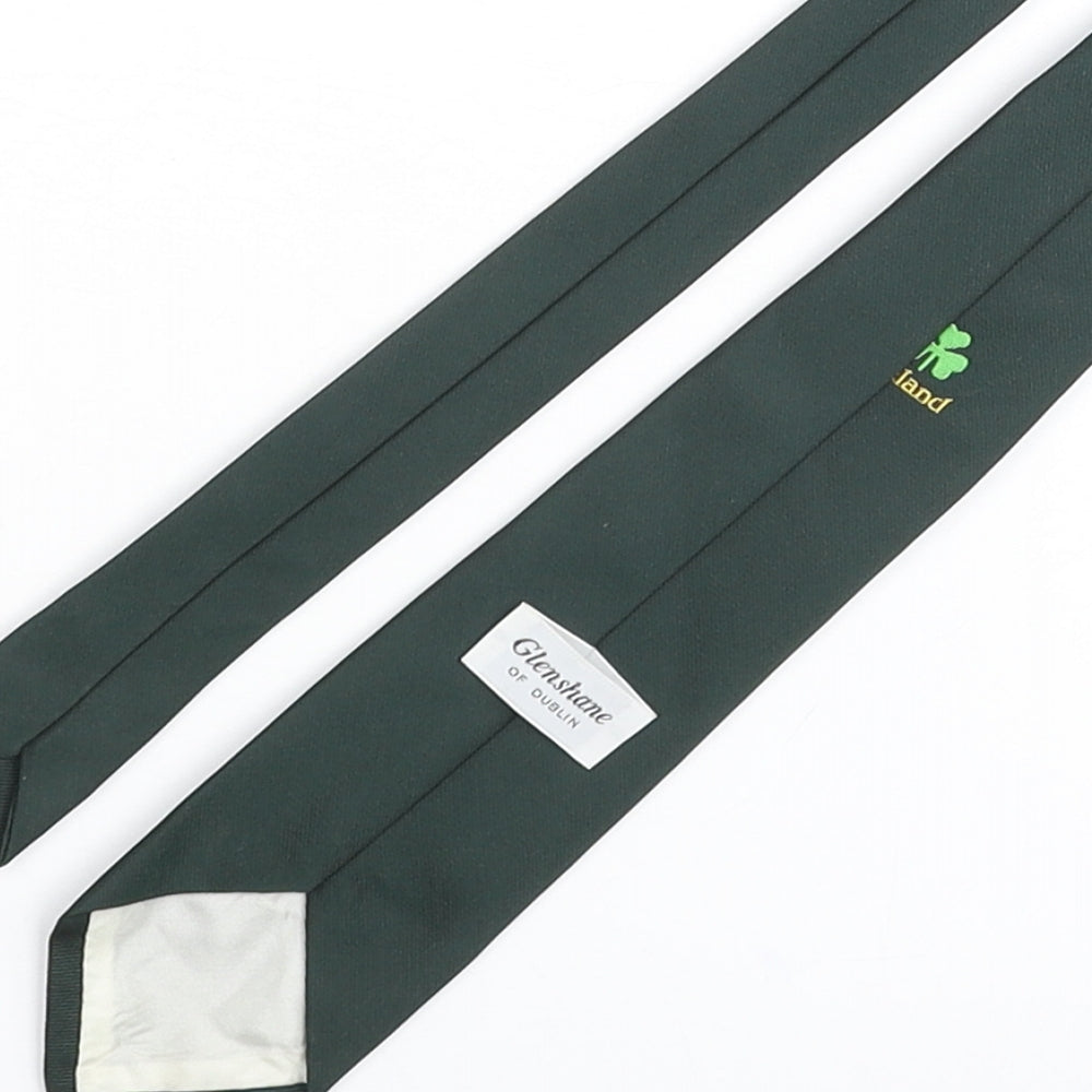 Glenshame Mens Green Geometric Polyester Pointed Tie One Size - Ireland Clover