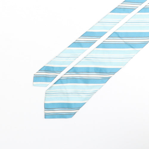Hilditch & Key Mens Blue Striped Polyester Pointed Tie One Size