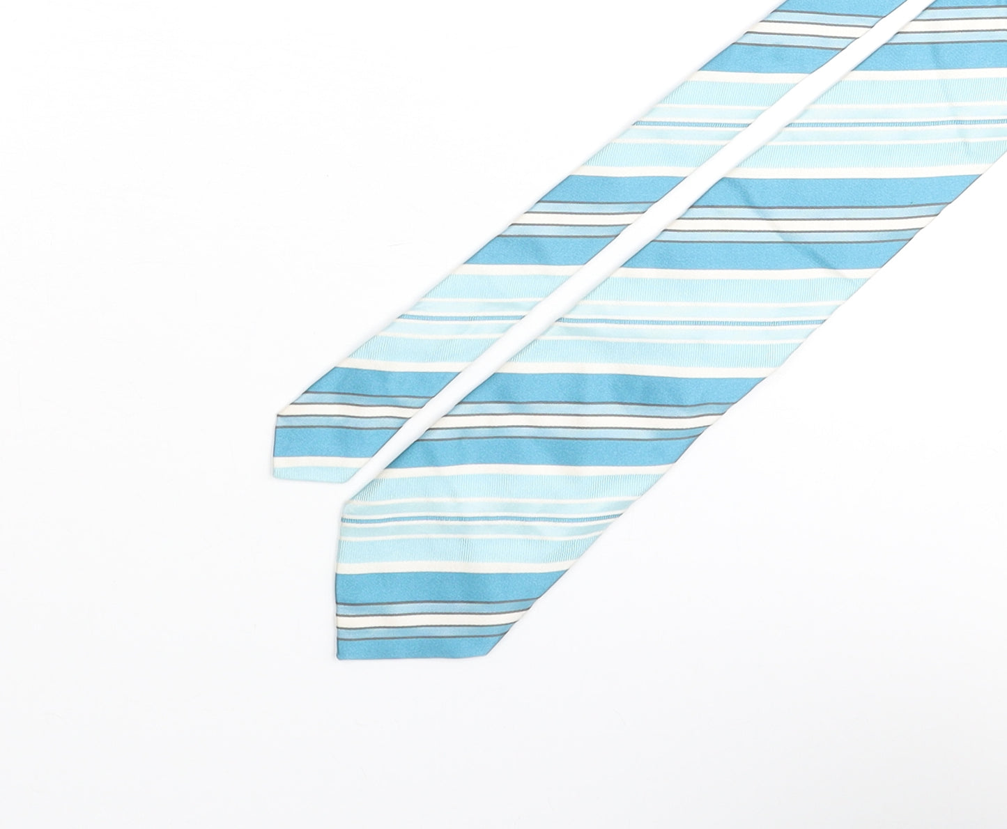 Hilditch & Key Mens Blue Striped Polyester Pointed Tie One Size
