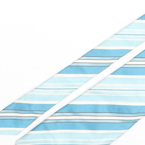 Hilditch & Key Mens Blue Striped Polyester Pointed Tie One Size