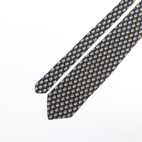 Benjamin James Mens Multicoloured Geometric Silk Pointed Tie One Size