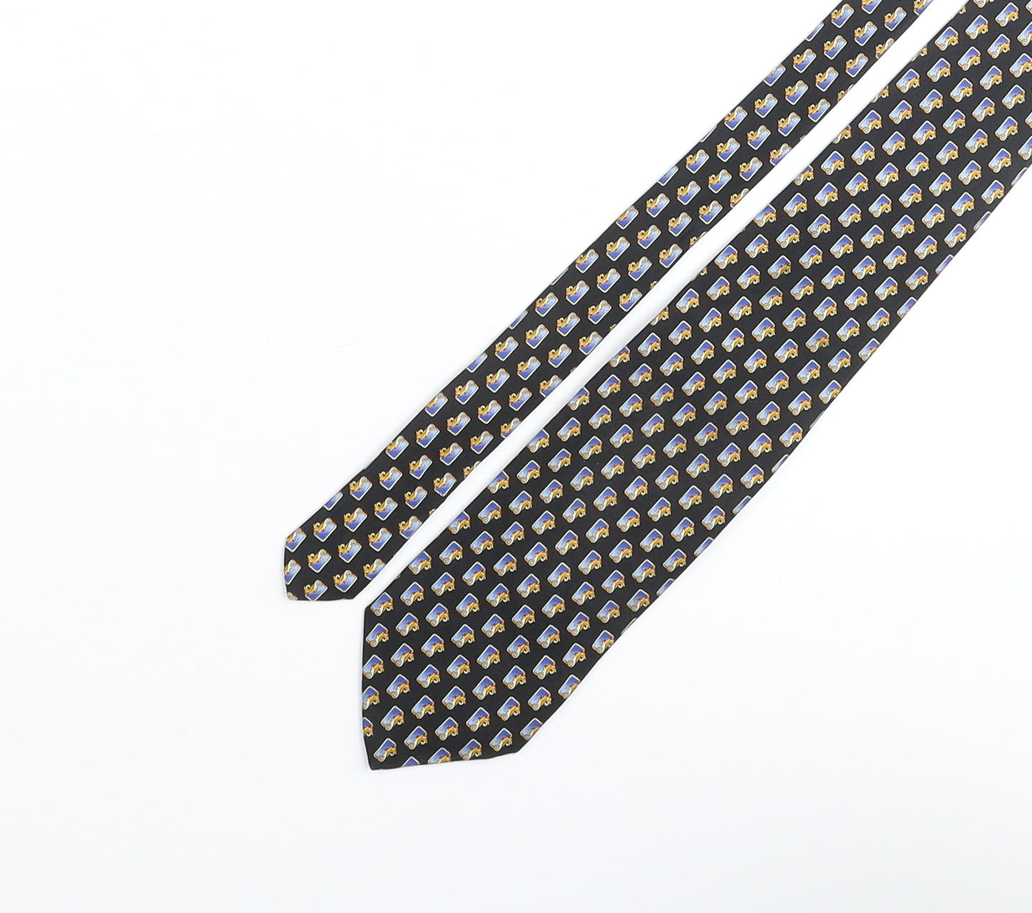 Benjamin James Mens Multicoloured Geometric Silk Pointed Tie One Size