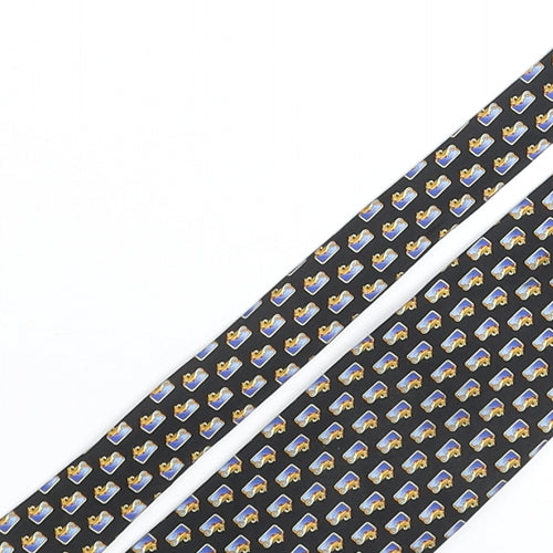 Benjamin James Mens Multicoloured Geometric Silk Pointed Tie One Size