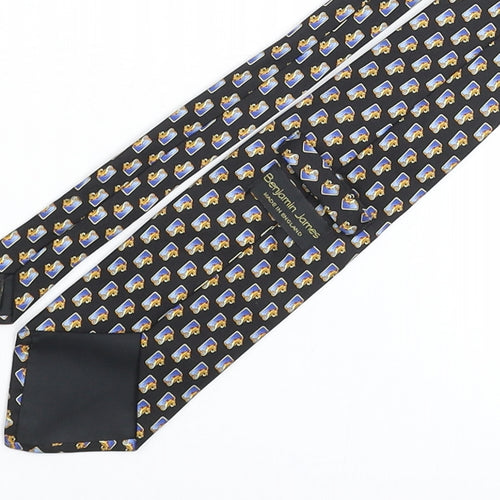 Benjamin James Mens Multicoloured Geometric Silk Pointed Tie One Size