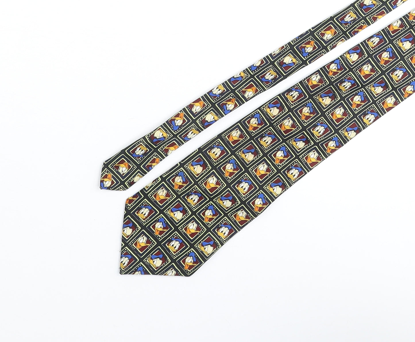 Disney Mens Multicoloured Geometric Polyester Pointed Tie One Size - Donald Duck