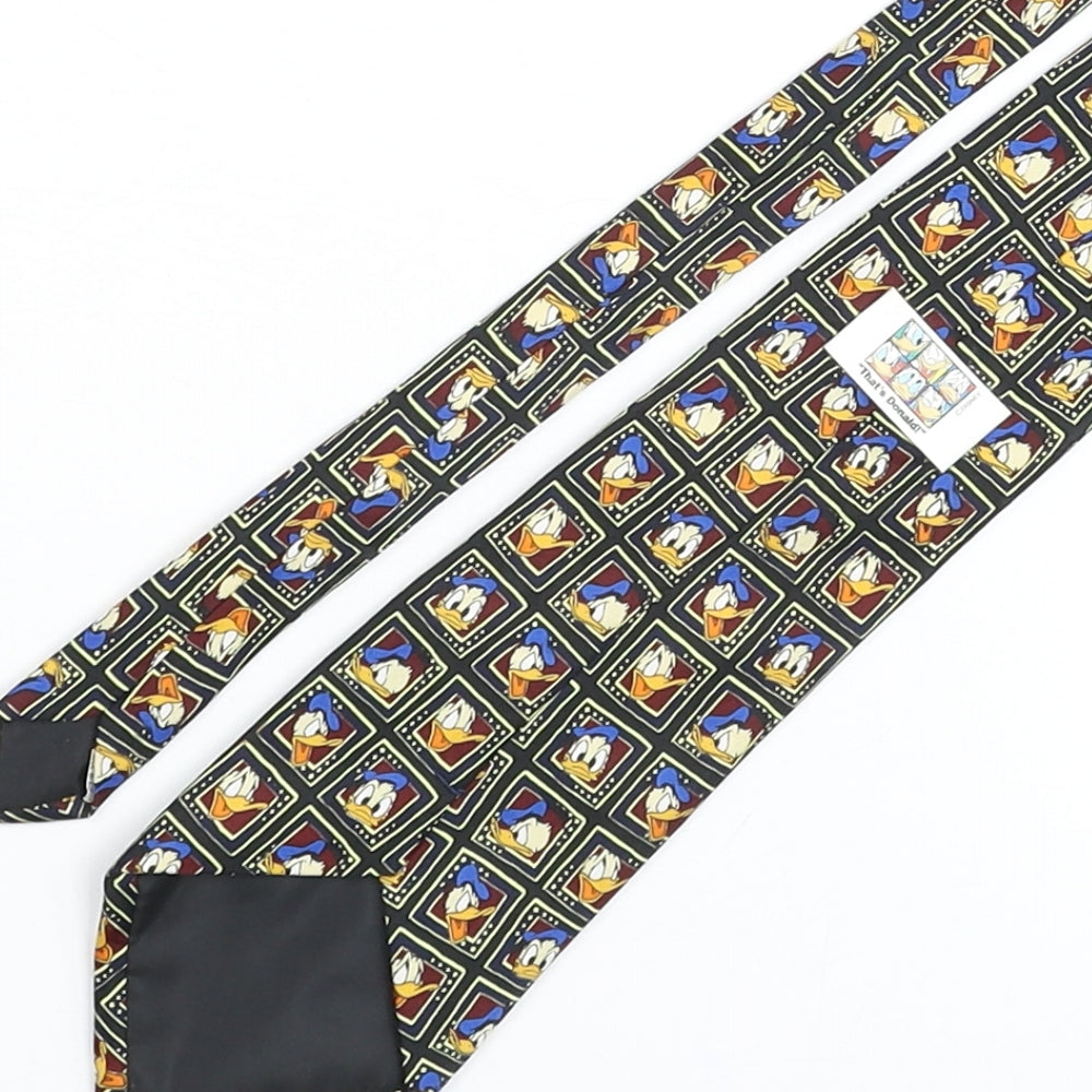 Disney Mens Multicoloured Geometric Polyester Pointed Tie One Size - Donald Duck