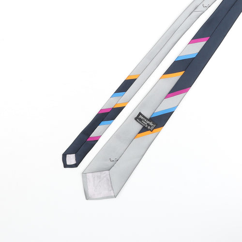 Pierre Cardin Mens Multicoloured Striped Polyester Pointed Tie One Size