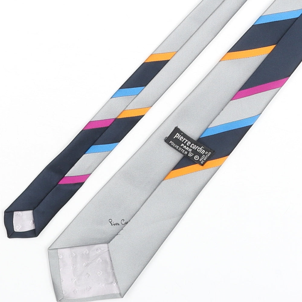 Pierre Cardin Mens Multicoloured Striped Polyester Pointed Tie One Size