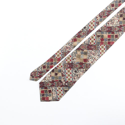 Henley & Finch Mens Multicoloured Geometric Polyester Pointed Tie One Size