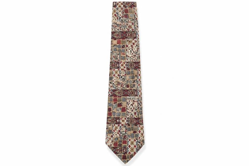 Front view of Henley & Finch men’s multicoloured geometric polyester pointed tie one size