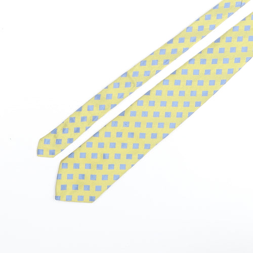 Charles Tyrwhitt Mens Yellow Geometric Silk Pointed Tie One Size - Diamond Pattern