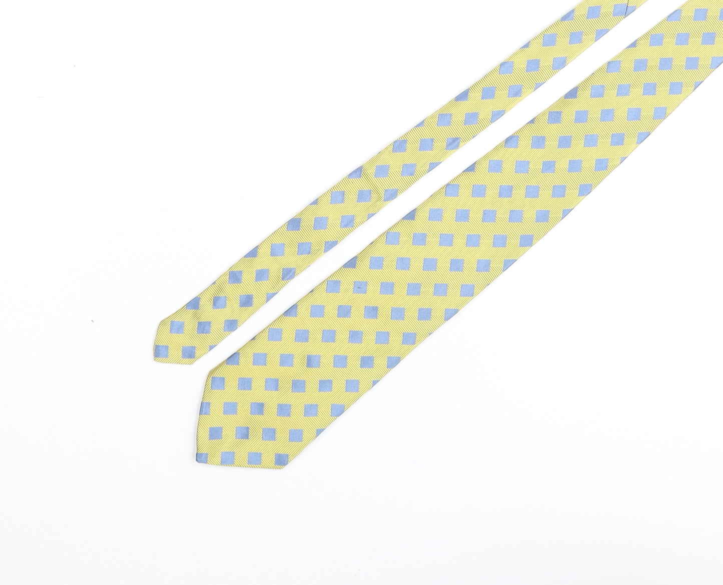 Charles Tyrwhitt Mens Yellow Geometric Silk Pointed Tie One Size - Diamond Pattern