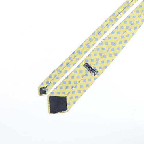 Charles Tyrwhitt Mens Yellow Geometric Silk Pointed Tie One Size - Diamond Pattern