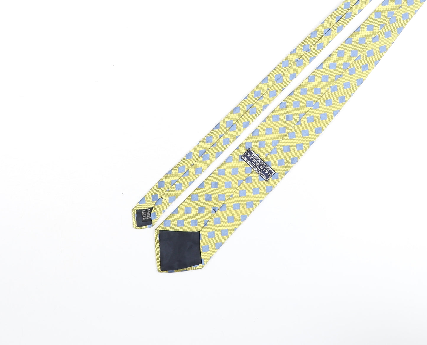 Charles Tyrwhitt Mens Yellow Geometric Silk Pointed Tie One Size - Diamond Pattern
