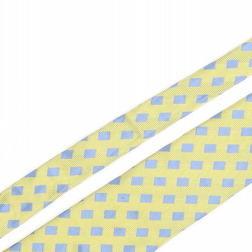 Charles Tyrwhitt Mens Yellow Geometric Silk Pointed Tie One Size - Diamond Pattern