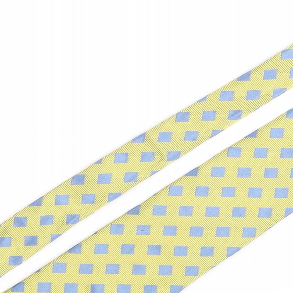 Charles Tyrwhitt Mens Yellow Geometric Silk Pointed Tie One Size - Diamond Pattern