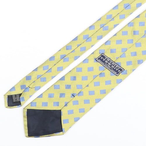 Charles Tyrwhitt Mens Yellow Geometric Silk Pointed Tie One Size - Diamond Pattern