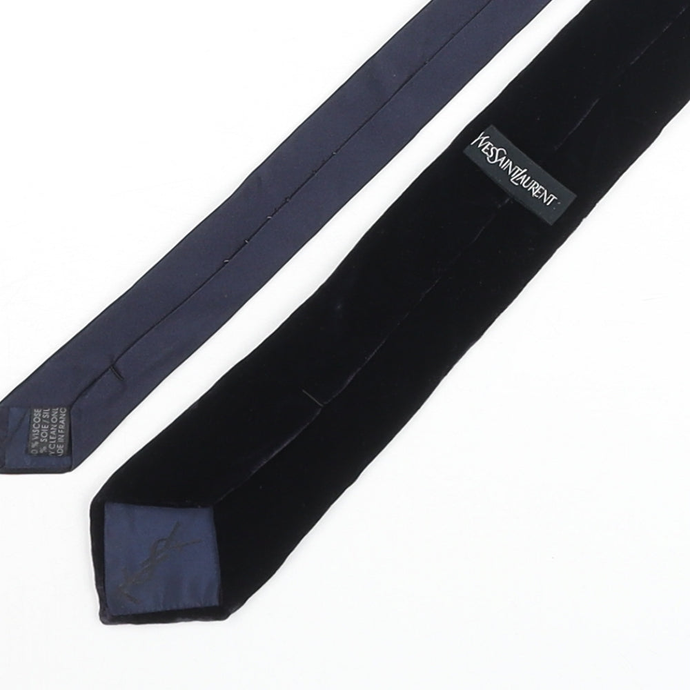 Yves Saint Laurent Mens Blue Viscose Pointed Tie One Size - Velvet