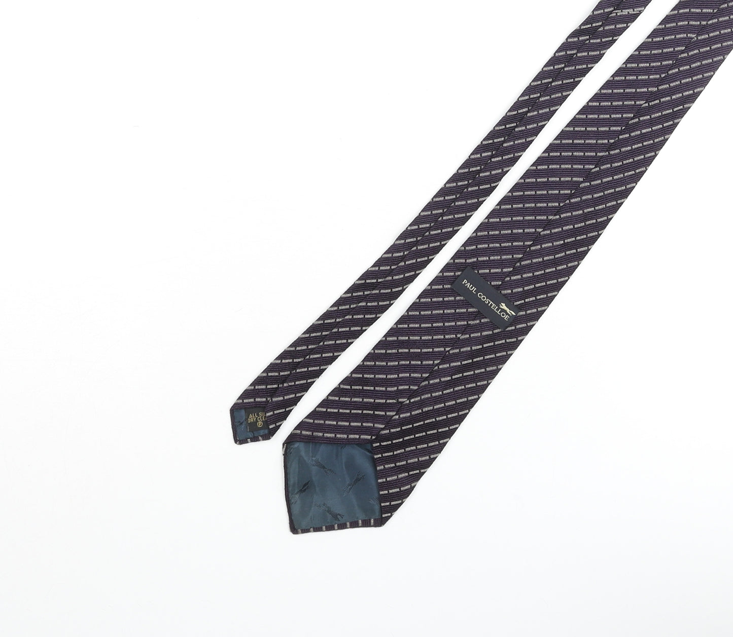 Paul Costelloe Mens Blue Striped Silk Pointed Tie One Size