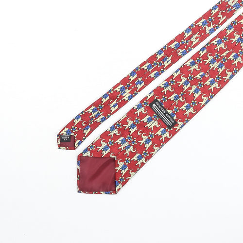 Jacques Vert Mens Multicoloured Geometric Polyester Pointed Tie One Size - Elephant Print