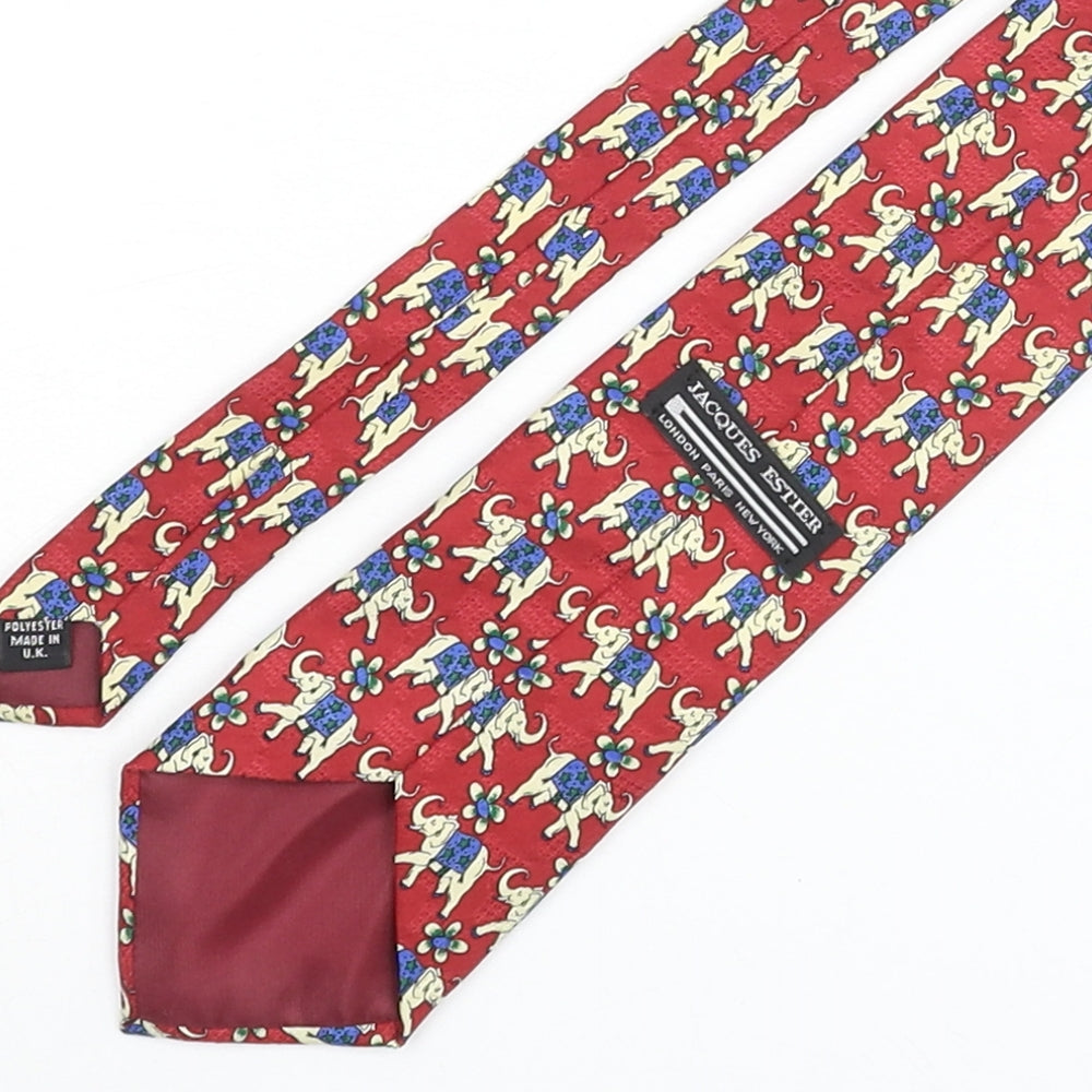 Jacques Vert Mens Multicoloured Geometric Polyester Pointed Tie One Size - Elephant Print