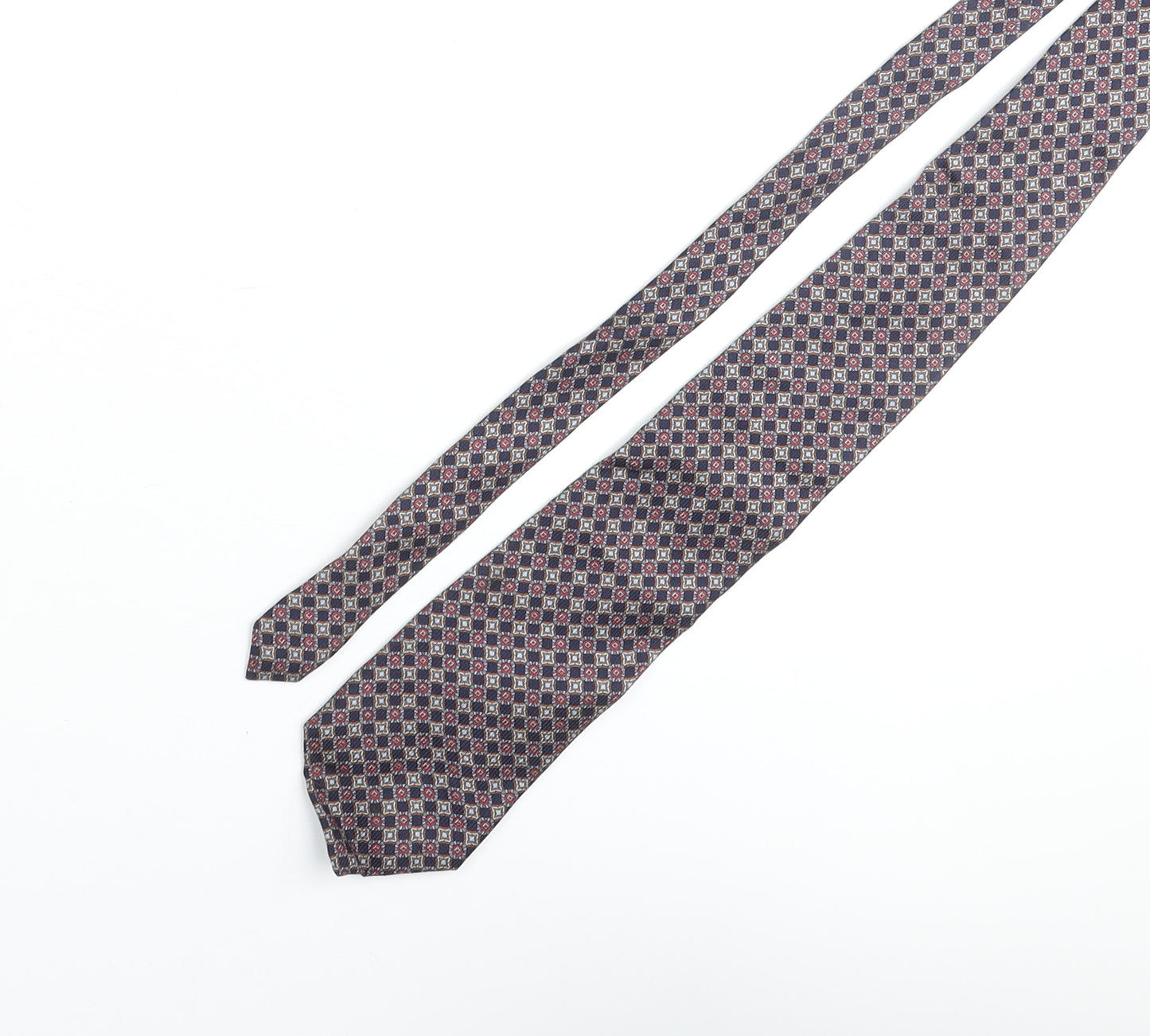 Alberto Piano Mens Multicoloured Geometric Silk Pointed Tie One Size