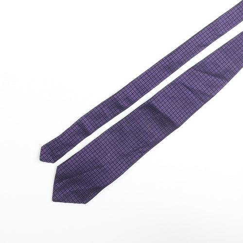 Savoy Taylors Guild Mens Purple Geometric Silk Pointed Tie One Size
