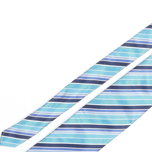 Lloyd Attree Smith Mens Blue Striped Polyester Pointed Tie One Size