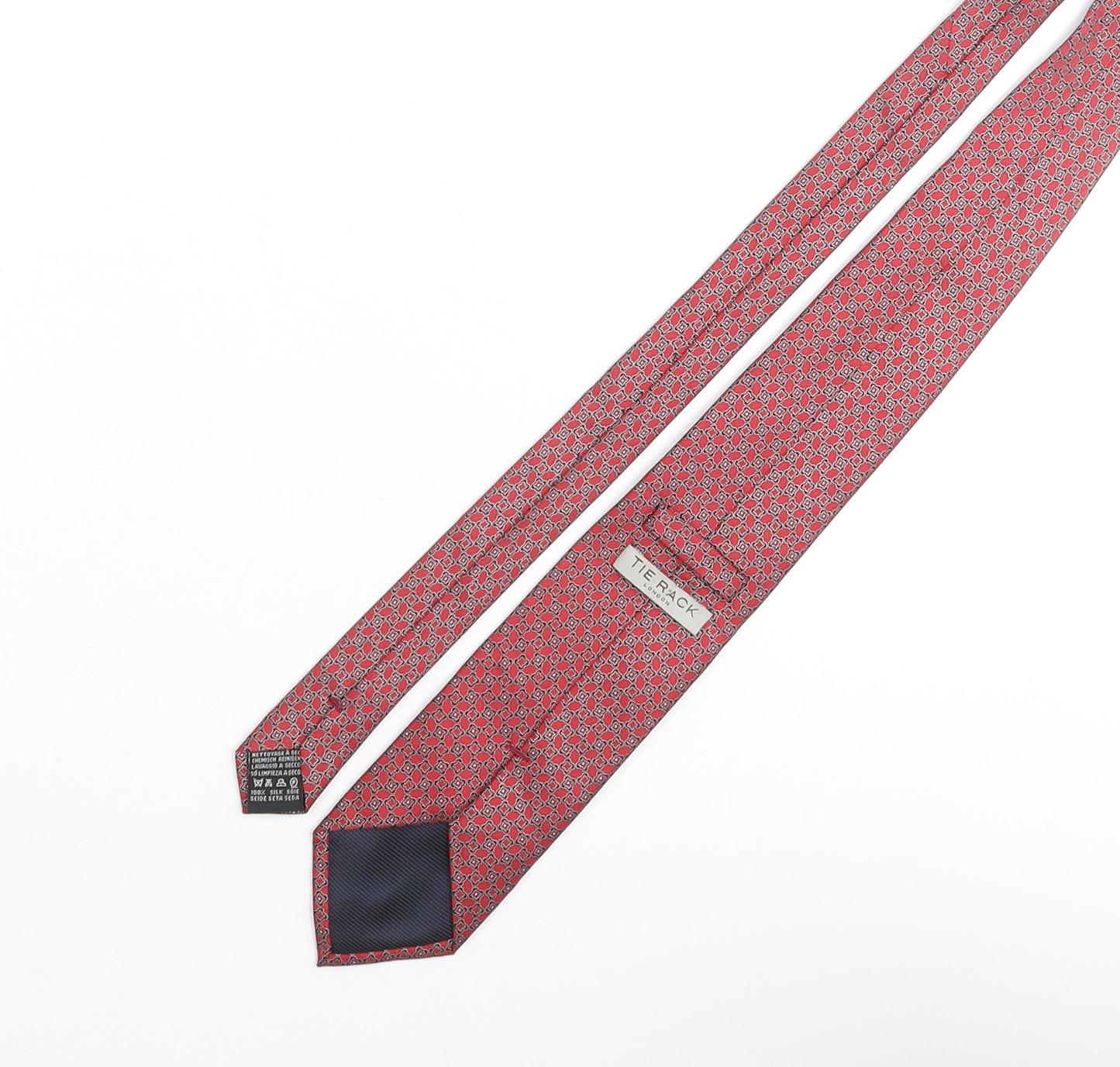 Tie Rack Mens Multicoloured Geometric Silk Pointed Tie One Size