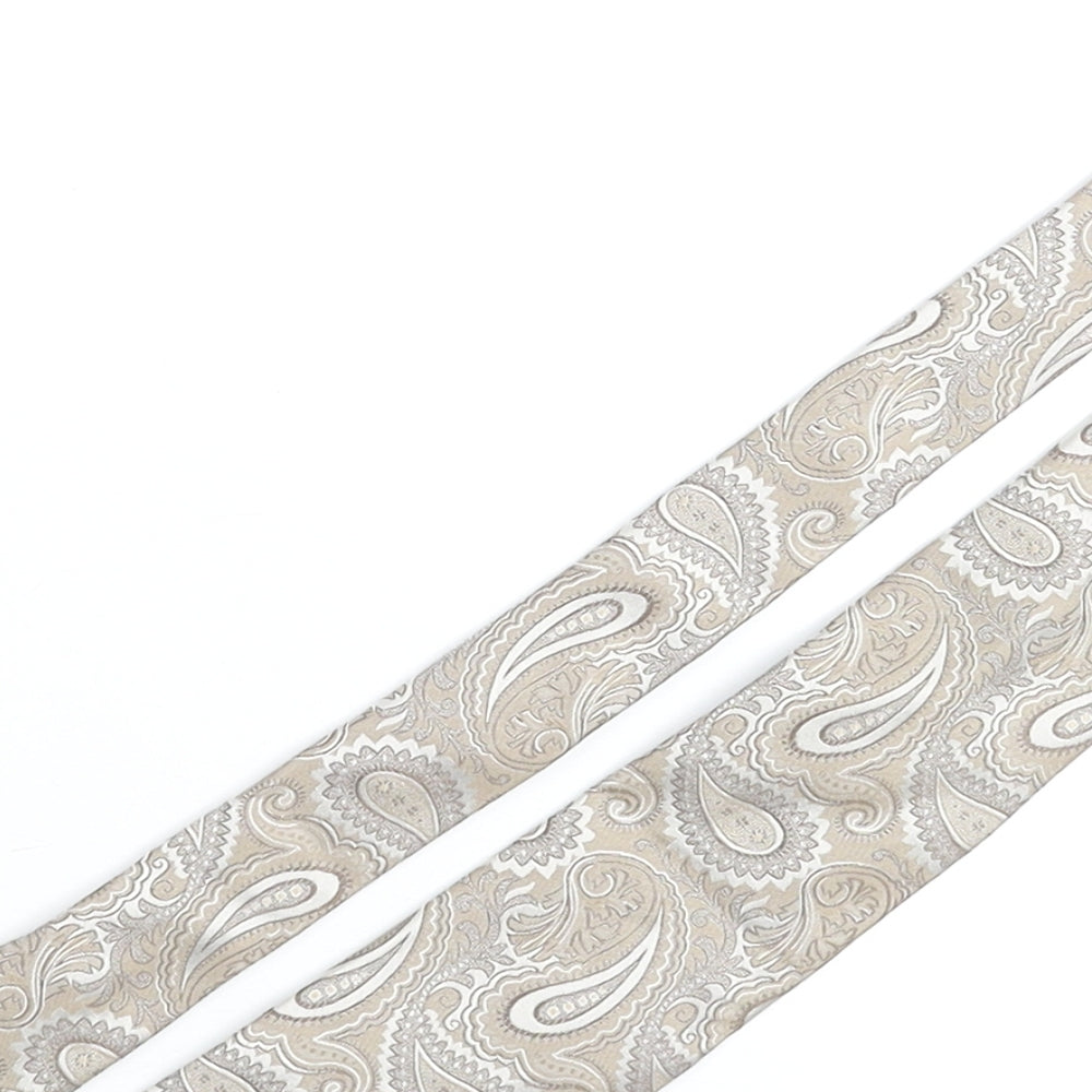Alexandre Mens Beige Paisley Silk Pointed Tie One Size