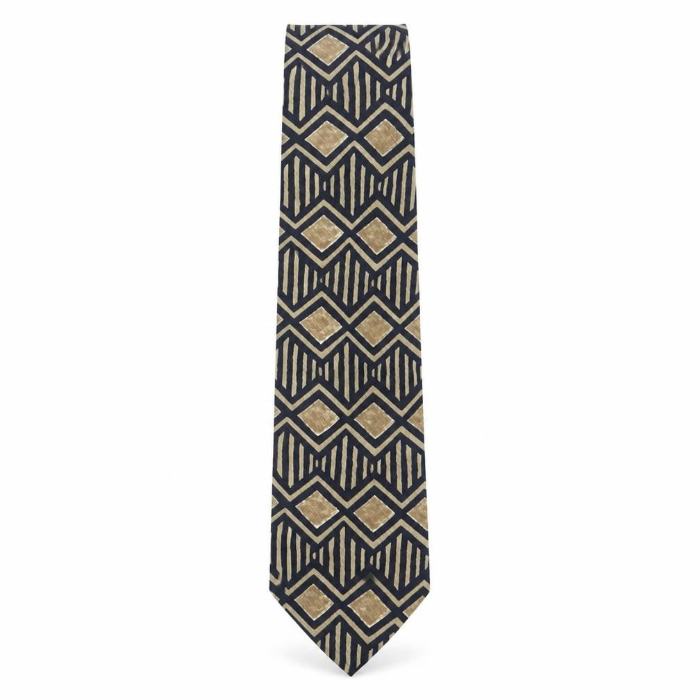Front view of Carlo Di Lucio men’s multicoloured geometric silk pointed tie one size